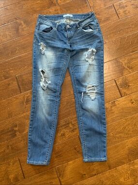Almost Famous Medium Blue Distressed Jeans
